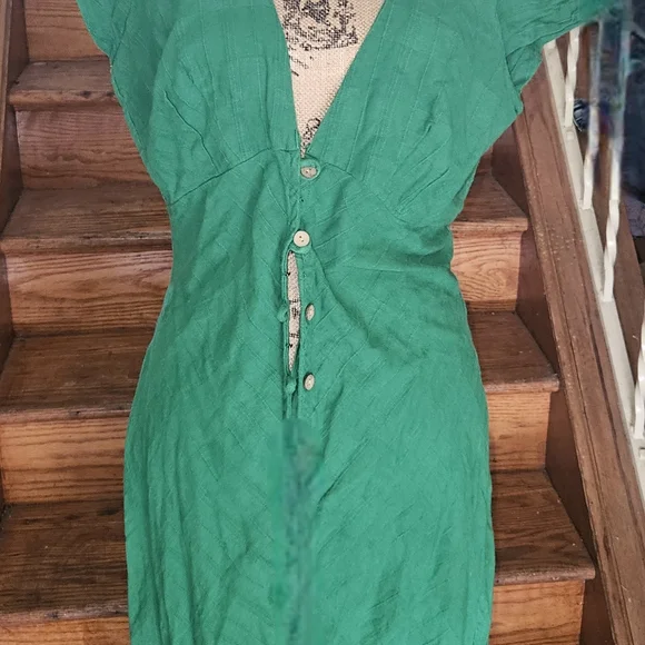 Free People Green New In Town Dress - Picture 3 of 11